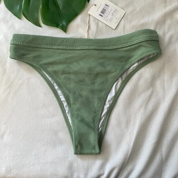 NEW 2PC Rhythm Palm Springs Ribbed Bikini‎ Top + Bottom in Eden [SZ Large ] SET - Picture 11 of 16